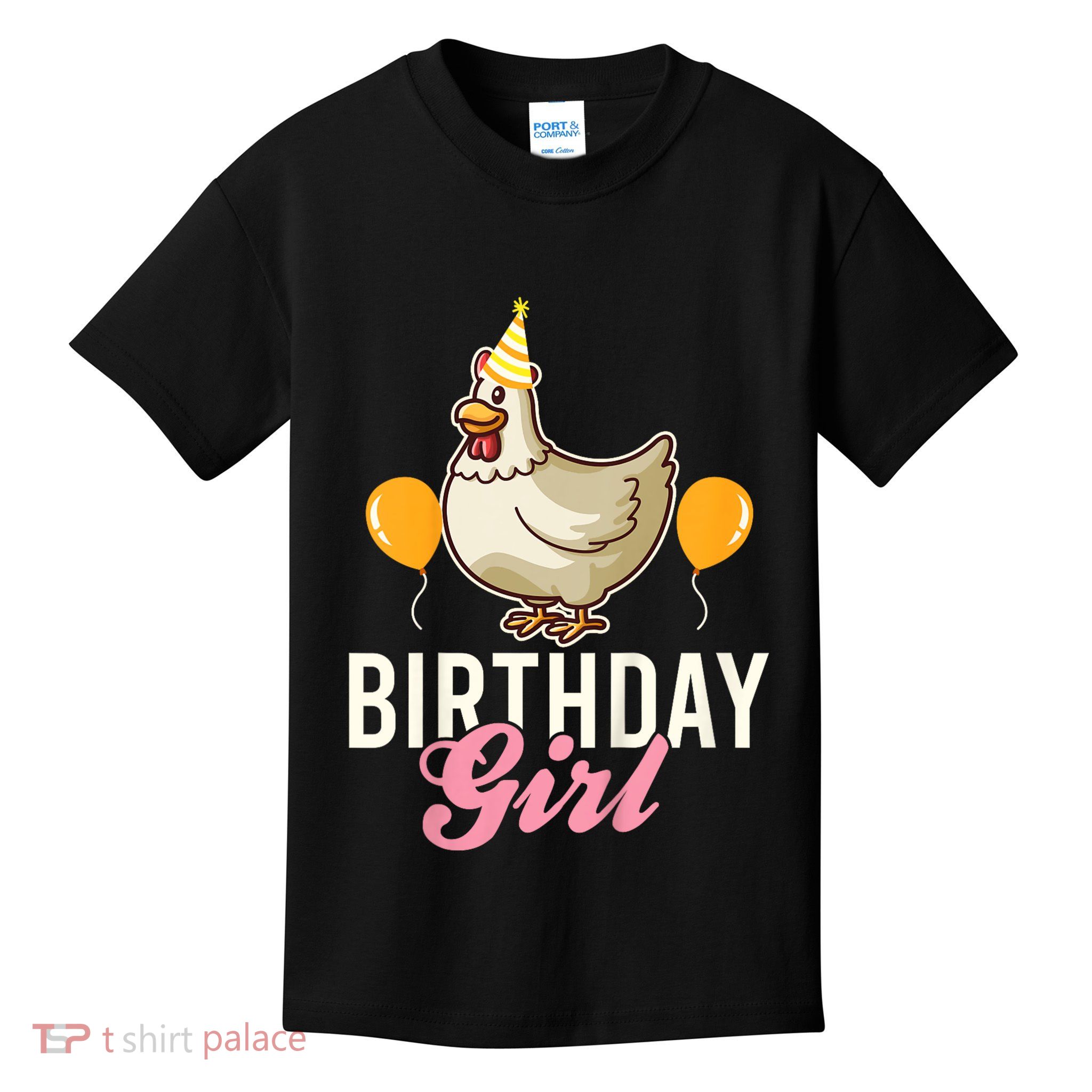 Cute Chicken Birthday Girl Kids T-Shirt