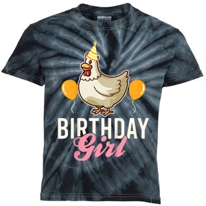 Cute Chicken Birthday Girl Kids Tie-Dye T-Shirt