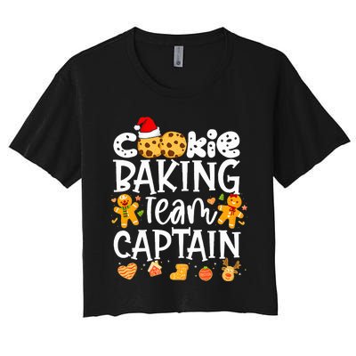 Christmas Cookie Baking Team Captain Funny Gingerbread Women's Crop Top Tee