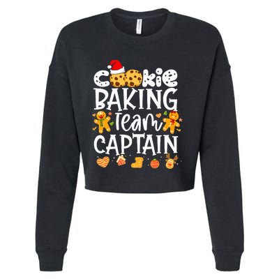 Christmas Cookie Baking Team Captain Funny Gingerbread Cropped Pullover Crew