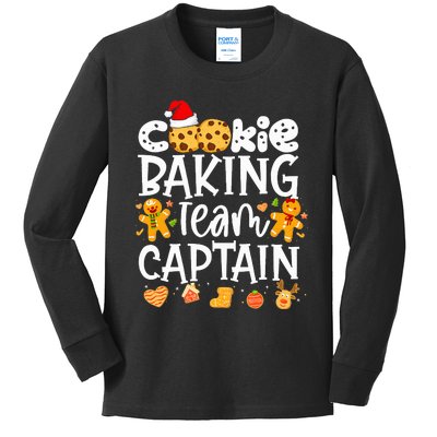 Christmas Cookie Baking Team Captain Funny Gingerbread Kids Long Sleeve Shirt