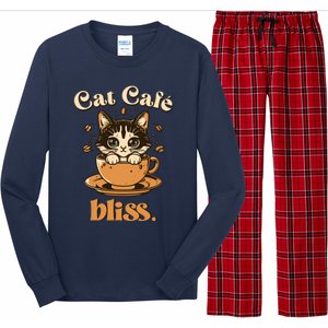 Cat Cafe Bliss Cats And Coffee Long Sleeve Pajama Set