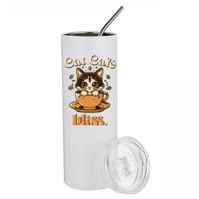 Cat Cafe Bliss Cats And Coffee Stainless Steel Tumbler