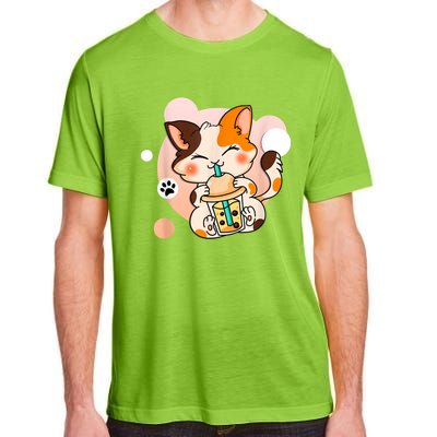 Cute Cat Boba Tea Bubble Tea Anime Kawaii Neko . Adult ChromaSoft Performance T-Shirt