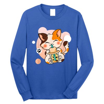 Cute Cat Boba Tea Bubble Tea Anime Kawaii Neko . Long Sleeve Shirt