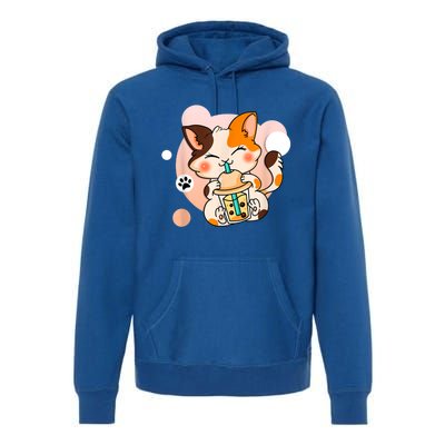 Cute Cat Boba Tea Bubble Tea Anime Kawaii Neko . Premium Hoodie