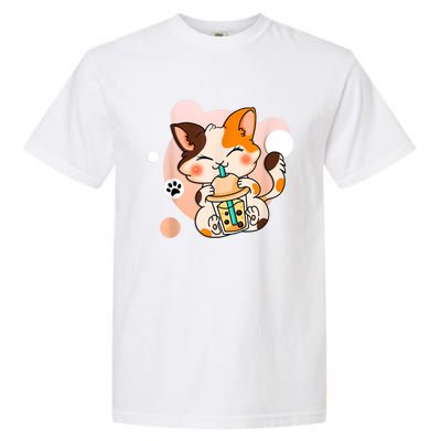 Cute Cat Boba Tea Bubble Tea Anime Kawaii Neko . Garment-Dyed Heavyweight T-Shirt