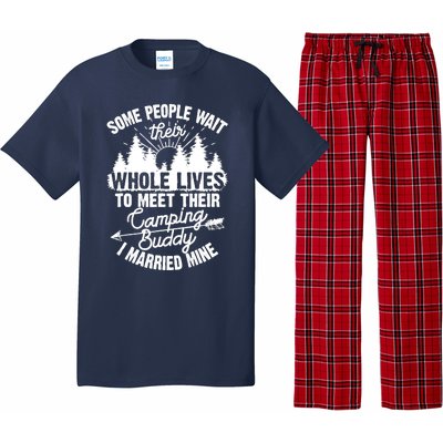 Cool Camping Buddies Gift For Wo Funny Husband & Wife Pajama Set