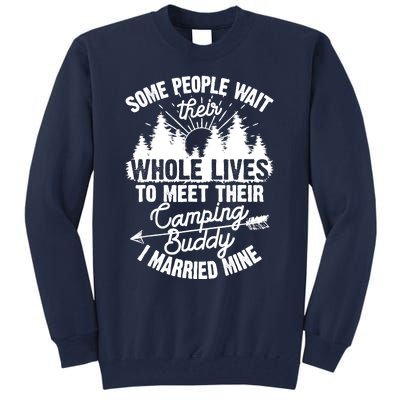 Cool Camping Buddies Gift For Wo Funny Husband & Wife Tall Sweatshirt