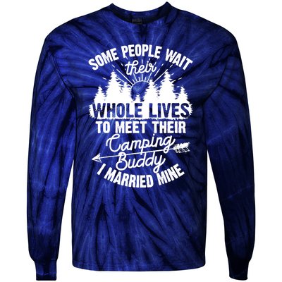 Cool Camping Buddies Gift For Wo Funny Husband & Wife Tie-Dye Long Sleeve Shirt