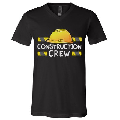 Construction Crew Birthday Party Supplies Matching V-Neck T-Shirt