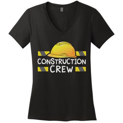 Construction Crew Birthday Party Supplies Matching Women's V-Neck T-Shirt