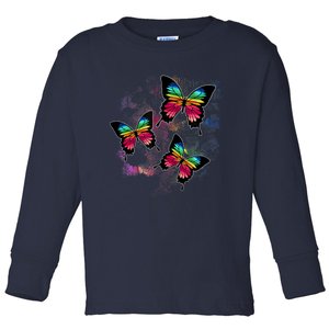 Colorful Cute Butterfly Gift Butterflies Toddler Long Sleeve Shirt