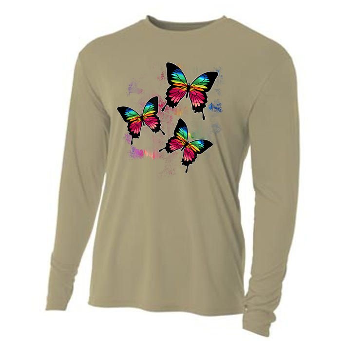 Colorful Cute Butterfly Gift Butterflies Cooling Performance Long Sleeve Crew