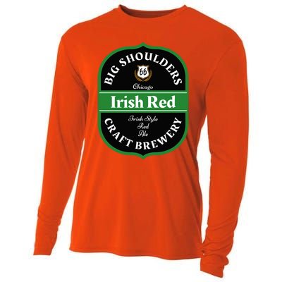 Chicago Craft Beer Irish Red Ale Logo Novelty Gift Cooling Performance Long Sleeve Crew