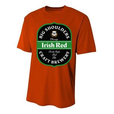 Chicago Craft Beer Irish Red Ale Logo Novelty Gift Performance Sprint T-Shirt