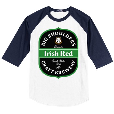 Chicago Craft Beer Irish Red Ale Logo Novelty Gift Baseball Sleeve Shirt