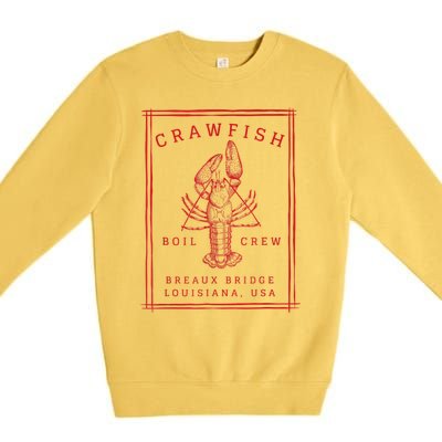 Crawfish Crew Breaux Bridge Retro Cajun Seafood Premium Crewneck Sweatshirt