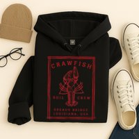 Crawfish Crew Breaux Bridge Retro Cajun Seafood Hoodie