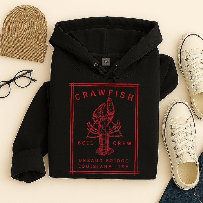 Crawfish Crew Breaux Bridge Retro Cajun Seafood Hoodie
