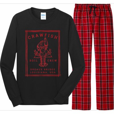 Crawfish Crew Breaux Bridge Retro Cajun Seafood Long Sleeve Pajama Set