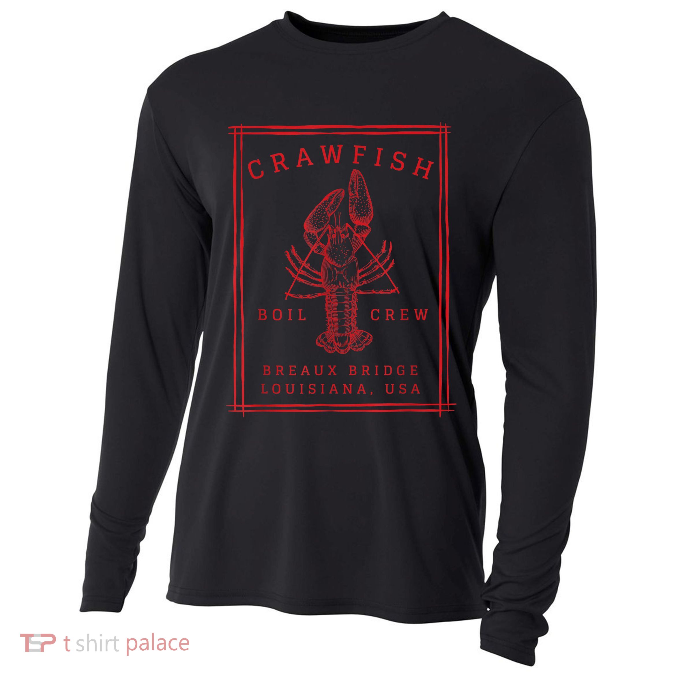 Crawfish Crew Breaux Bridge Retro Cajun Seafood Cooling Performance Long Sleeve Crew