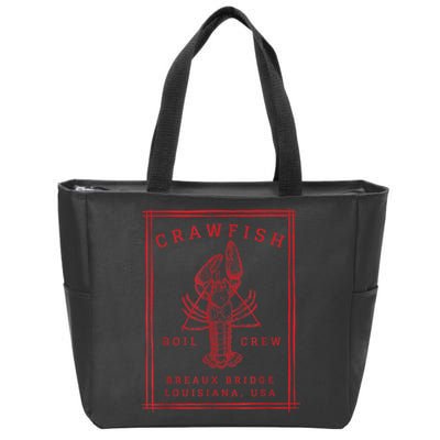 Crawfish Crew Breaux Bridge Retro Cajun Seafood Zip Tote Bag