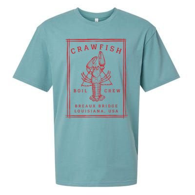 Crawfish Crew Breaux Bridge Retro Cajun Seafood Sueded Cloud Jersey T-Shirt