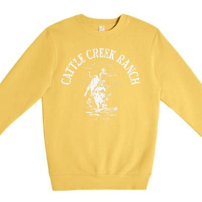 Cattle Creek Bucking Bull Rodeo Logo Graphic Premium Crewneck Sweatshirt