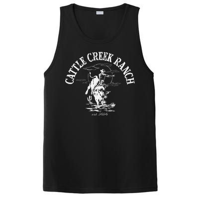 Cattle Creek Bucking Bull Rodeo Logo Graphic PosiCharge Competitor Tank