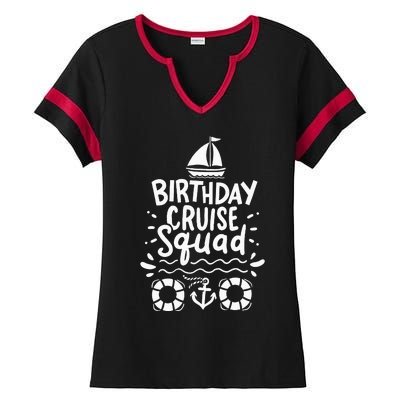 Cruising Cruise Birthday Party Ladies Halftime Notch Neck Tee