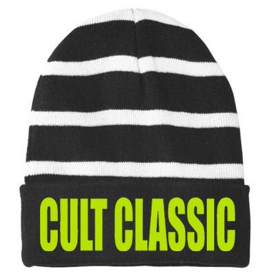 Cult Classic Brat Hyperpop Striped Beanie with Solid Band