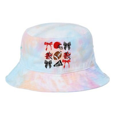 Cheer Coquette Bow American Football Autumn Thanksgiving Tie Dye Newport Bucket Hat