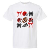 Cheer Coquette Bow American Football Autumn Thanksgiving Garment-Dyed Heavyweight T-Shirt