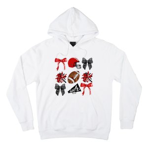 Cheer Coquette Bow American Football Autumn Thanksgiving Hoodie