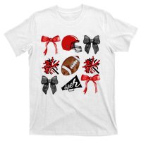 Cheer Coquette Bow American Football Autumn Thanksgiving T-Shirt