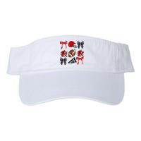 Cheer Coquette Bow American Football Autumn Thanksgiving Valucap Bio-Washed Visor