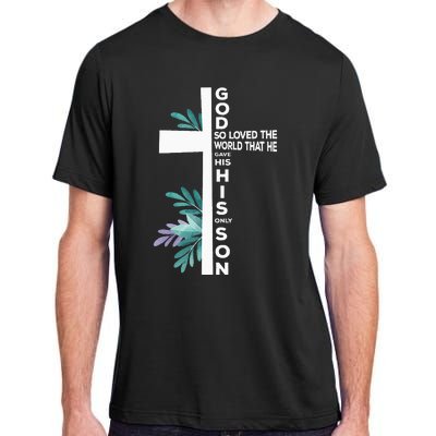 Christian Cross Bible Faith Quote John 316 Adult ChromaSoft Performance T-Shirt