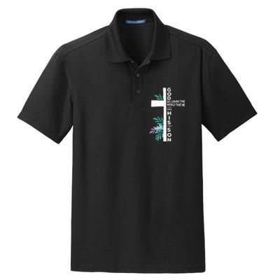 Christian Cross Bible Faith Quote John 316 Dry Zone Grid Polo