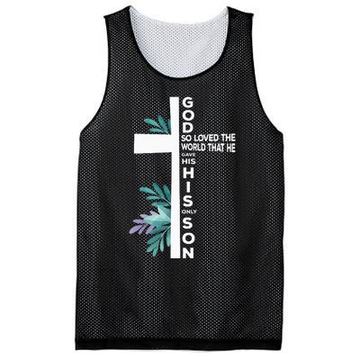 Christian Cross Bible Faith Quote John 316 Mesh Reversible Basketball Jersey Tank