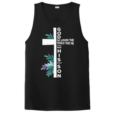 Christian Cross Bible Faith Quote John 316 PosiCharge Competitor Tank