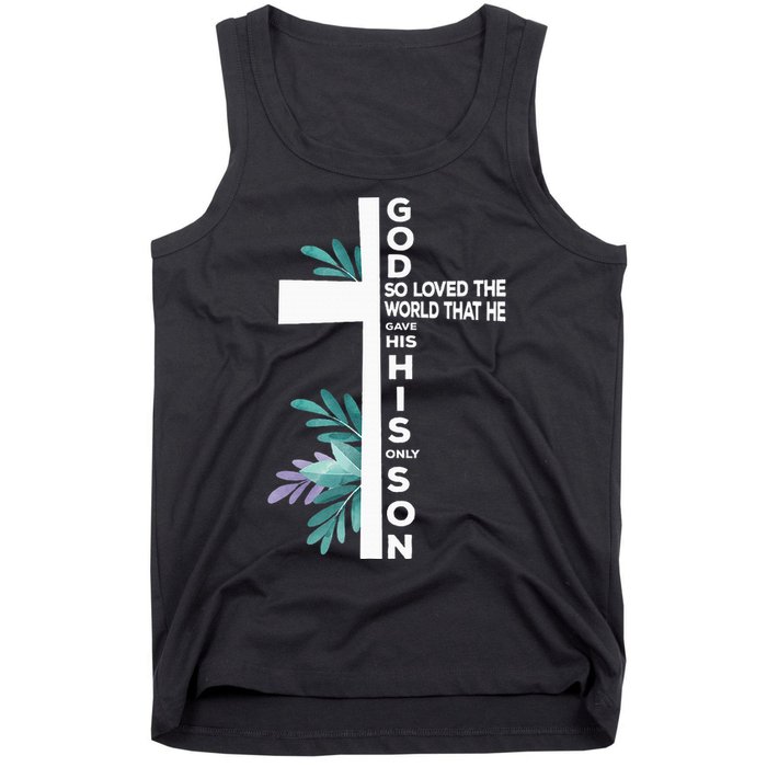 Christian Cross Bible Faith Quote John 316 Tank Top