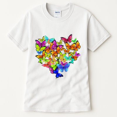 Colorful Cute Butterfly Heart Rainbow Butterflies Tall T-Shirt