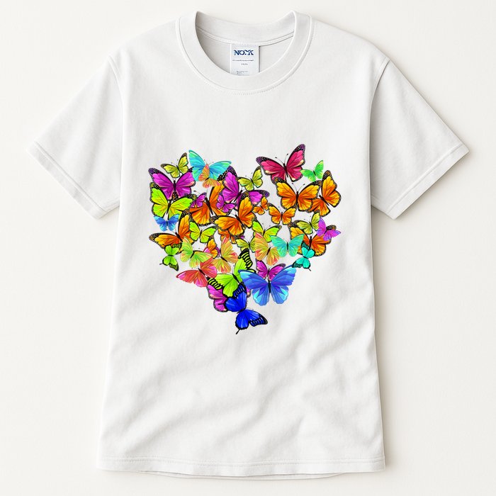 Colorful Cute Butterfly Heart Rainbow Butterflies Tall T-Shirt