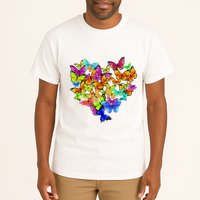 Colorful Cute Butterfly Heart Rainbow Butterflies Tall T-Shirt
