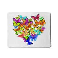 Colorful Cute Butterfly Heart Rainbow Butterflies Mousepad