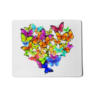 Colorful Cute Butterfly Heart Rainbow Butterflies Mousepad