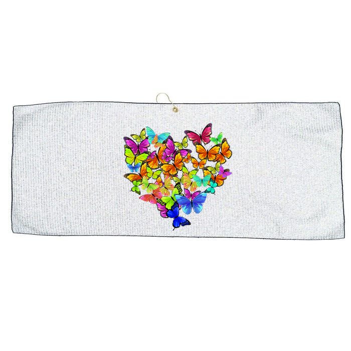 Colorful Cute Butterfly Heart Rainbow Butterflies Large Microfiber Waffle Golf Towel