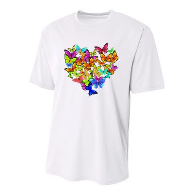 Colorful Cute Butterfly Heart Rainbow Butterflies Youth Performance Sprint T-Shirt