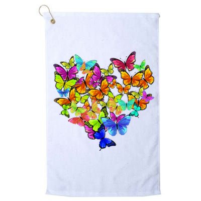 Colorful Cute Butterfly Heart Rainbow Butterflies Platinum Collection Golf Towel